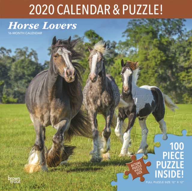 Horse Lovers Puzzle Set 2020 Square Wall Calendar
