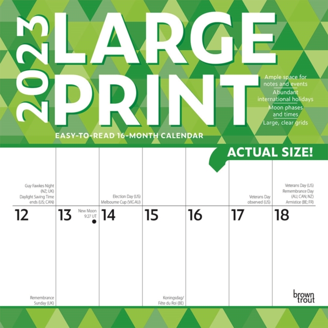 Large Print 2023 Square Calendar