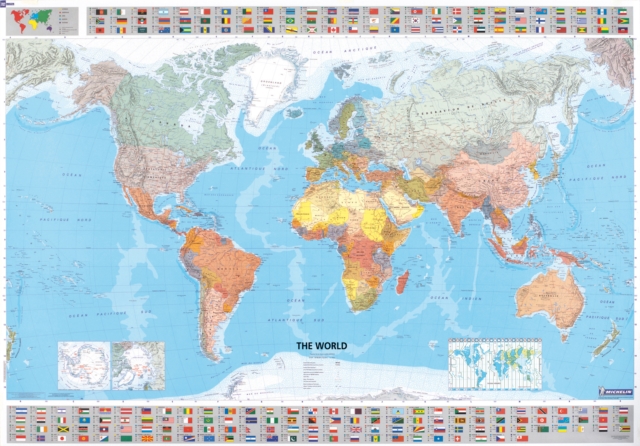 World - Michelin rolled & tubed wall map Encapsulated