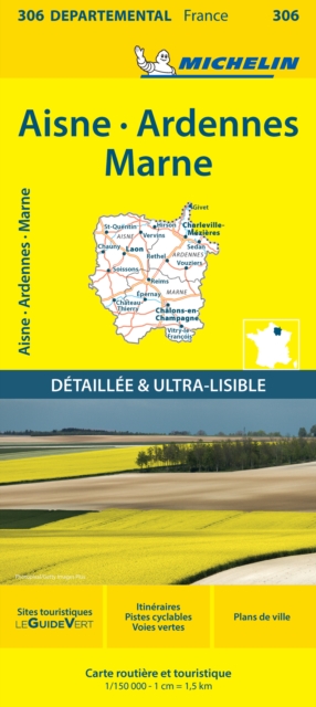 Aisne Ardennes Marne - Michelin Local Map 306