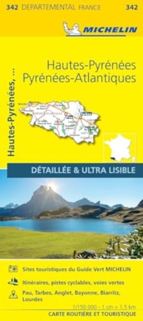 Hautes-Pyrenees  Pyrenees-Atlantiques - Michelin Local Map 342