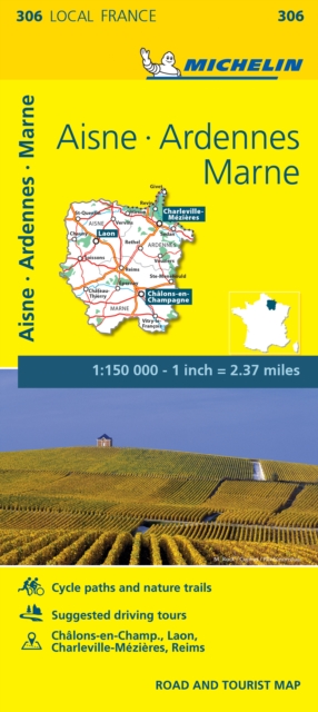 Aisne, Ardennes, Marne - Michelin Local Map 306