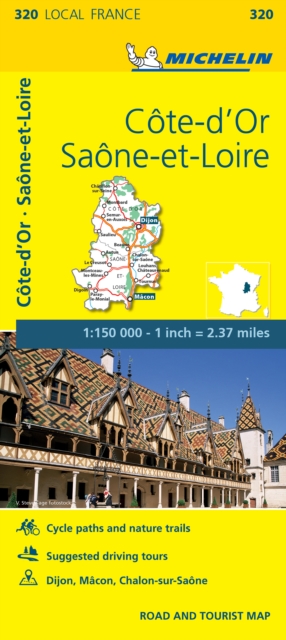 Cote-d'Or, Saone-et-Loire - Michelin Local Map 320