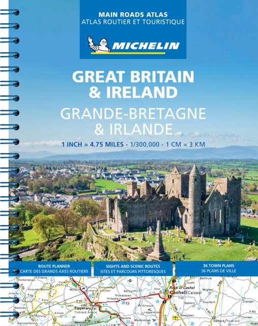 Great Britain & Ireland Main Roads Atlas (A4-Spiral, English-French) 2025