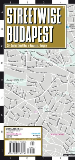 Streetwise Budapest Map - Laminated City Center Street Map of Budapest, Hungary