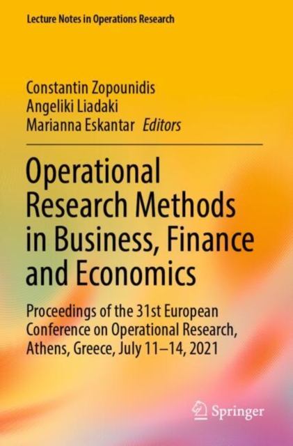 Operational Research Methods in Business, Finance and Economics