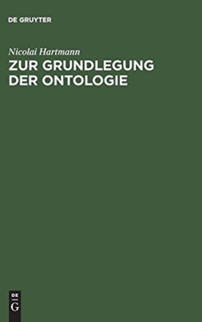 Zur Grundlegung Der Ontologie