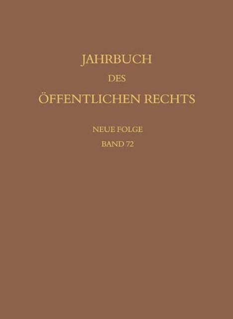 Jahrbuch des offentlichen Rechts der Gegenwart. Neue Folge