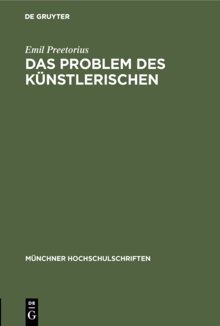 Problem des Kunstlerischen