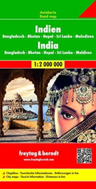 India - Bangladesh - Bhutan - Nepal - Sri Lanka - Maldives Road Map 1:2 000 000