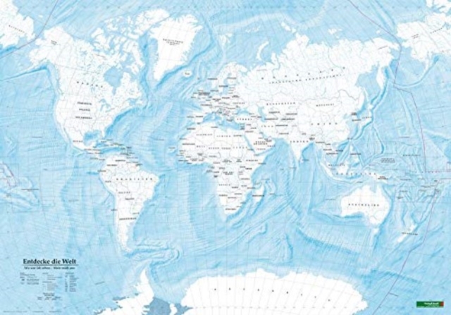World/Welt Map Provided with Metal Ledges/Tube Printed Doubleside 1:40 000 000