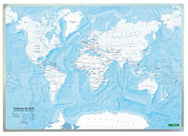 World map to color in, discover the world, wall map 1:40 million, magnetic marker board