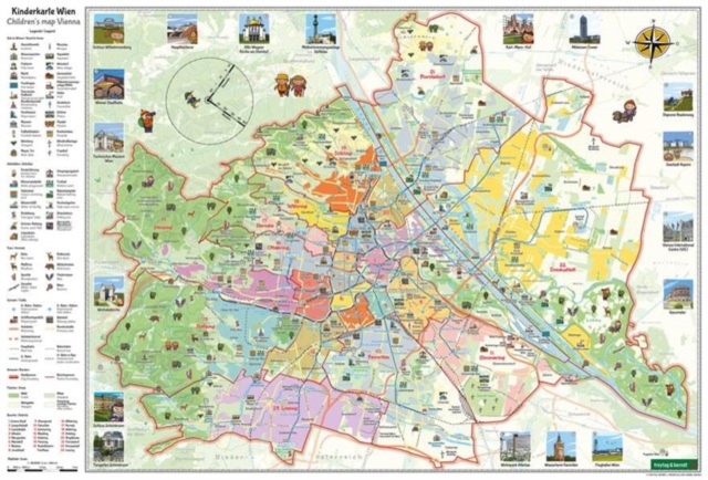 Children's map of Vienna, poster with metal rods 1:40,000, freytag & berndt