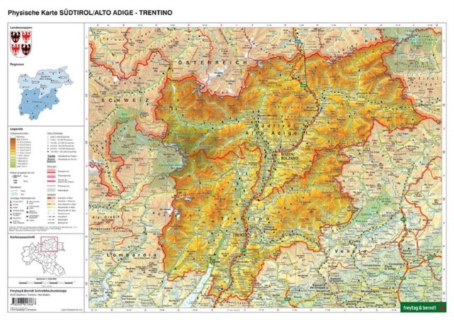 Desk pad DUO, school map South Tyrol-Trentino 1:450,000