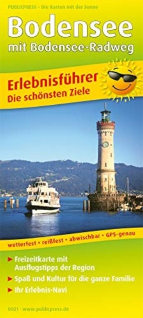 Lake Constance with Lake Constance cycle path, adventure guide and map 1:130,000