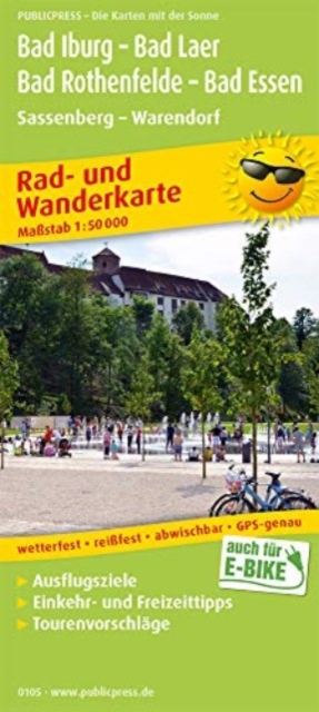 Bad Iburg - Bad Laer - Bad Rothenfelde - Bad Essen, cycling and hiking map 1:50,000