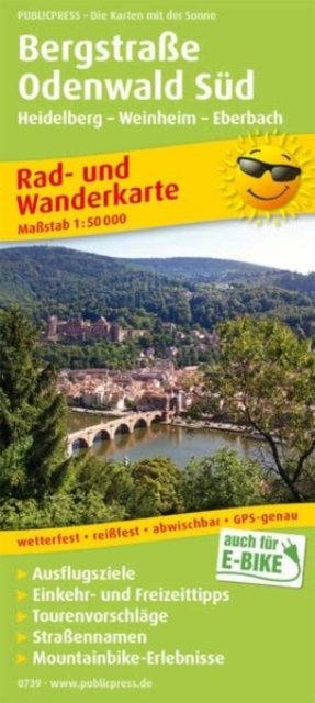 Bergstrasse - Odenwald Sud, cycling and hiking map 1:50,000