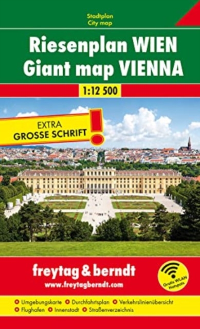 Giant Map Vienna Cityatlas, Paperback, Spiral Binding, Extra Big Writing 1:12 500