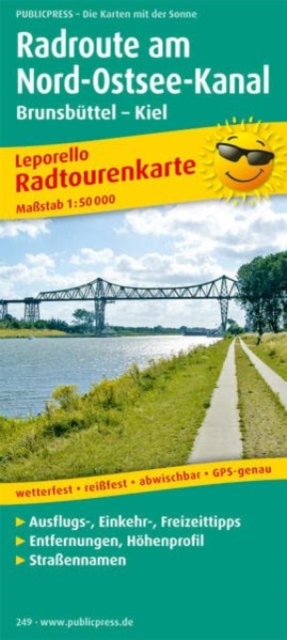 Cycle route along the Kiel Canal, cycle tour map 1:50,000