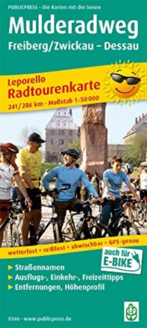 Mulde cycle path, cycle tour map 1:50,000