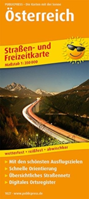 Austria, road and leisure map 1:350,000