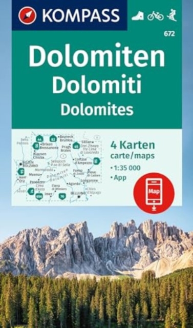 Hiking Map Set 672 Dolomites (4 maps) 1:35,000