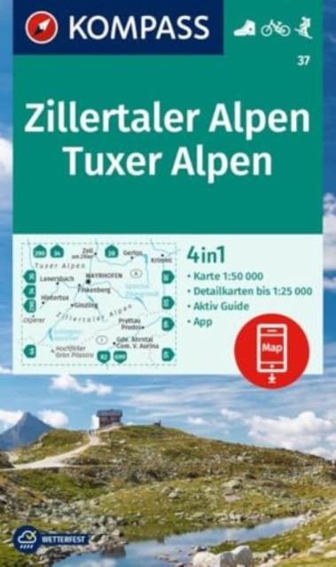 Hiking Map 37 Zillertal Alps, Tux Alps 1:50,000