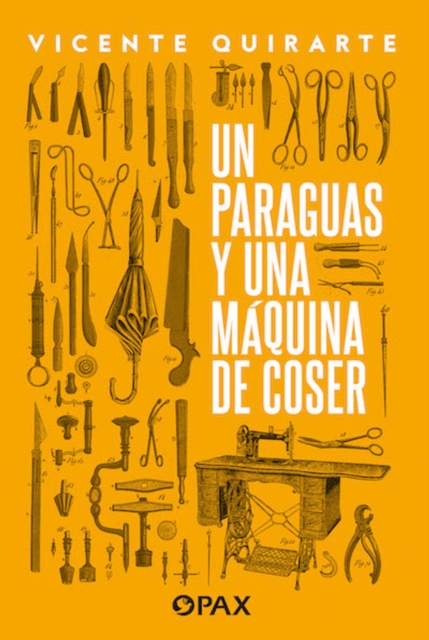 Un paraguas y una maquina de coser