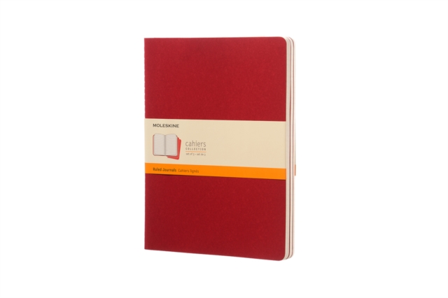 Moleskine Ruled Cahier Xl - Red Cover (3 Set)