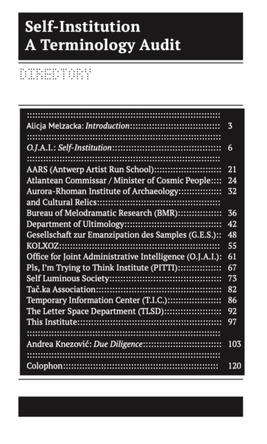 Self-Institutionalization Reader