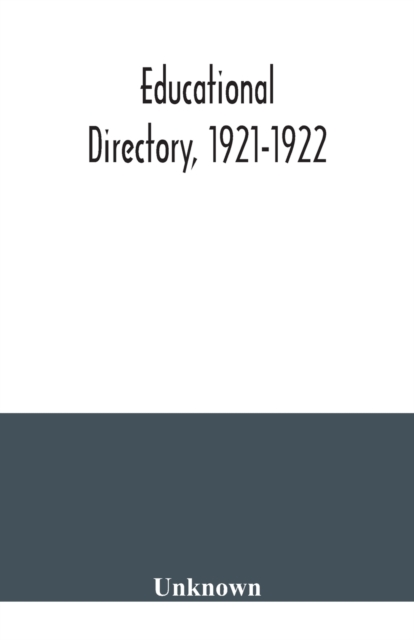 Educational directory, 1921-1922