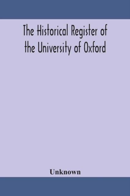 historical register of the University of Oxford