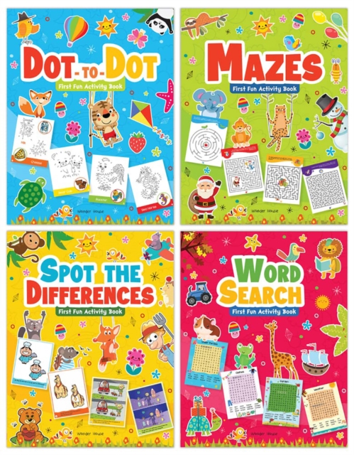 My First Fun Activity Boxset of 4 Books: Spot the Difference, Mazes, Word Search & Dot to Dot