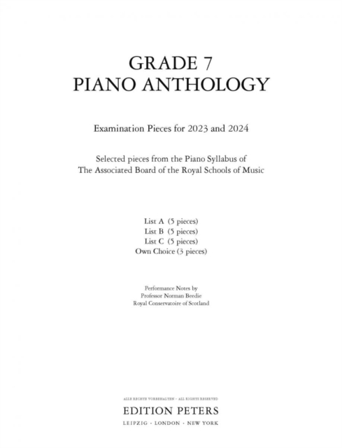 Grade 7 Piano Anthology 2023-2024