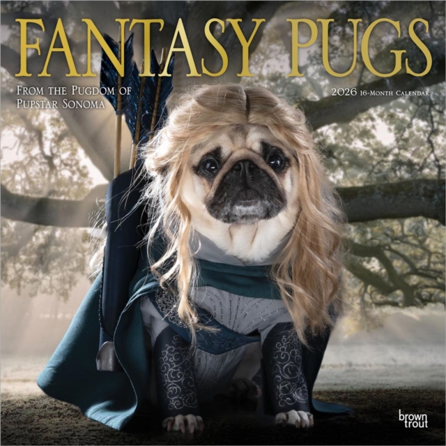 Fantasy Pugs 2026 Square Flap Foil Calendar