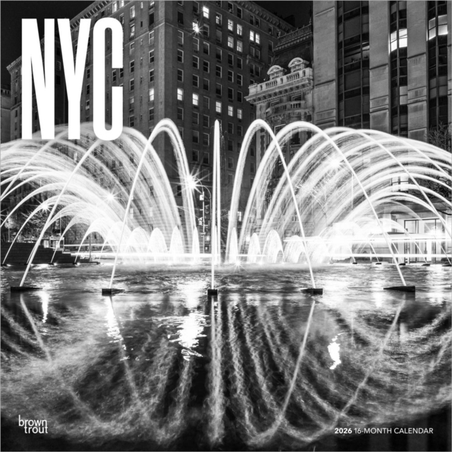 New York City Black & White 2026 Square Flap Calendar