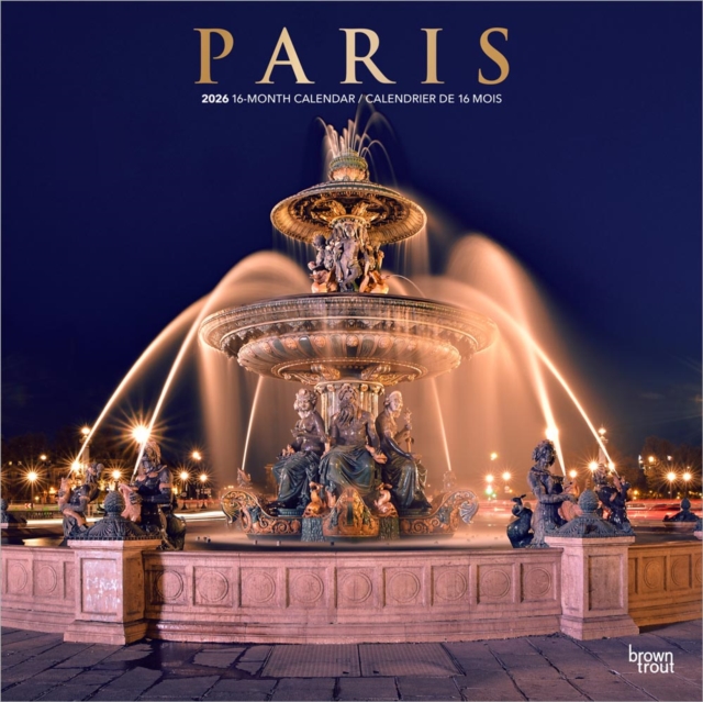 Paris 2026 Square Flap English French Foil Calendar