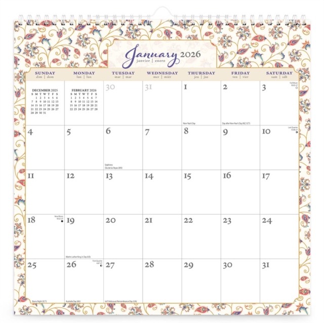 Tuscan Delights 2026 Square Wire-O Calendar