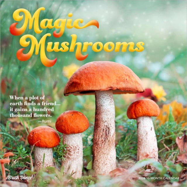 Magic Mushrooms 2026 Square Flap Brush Dance Calendar