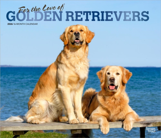 Golden Retrievers, For the Love of 2026 Deluxe Flap Foil Calendar