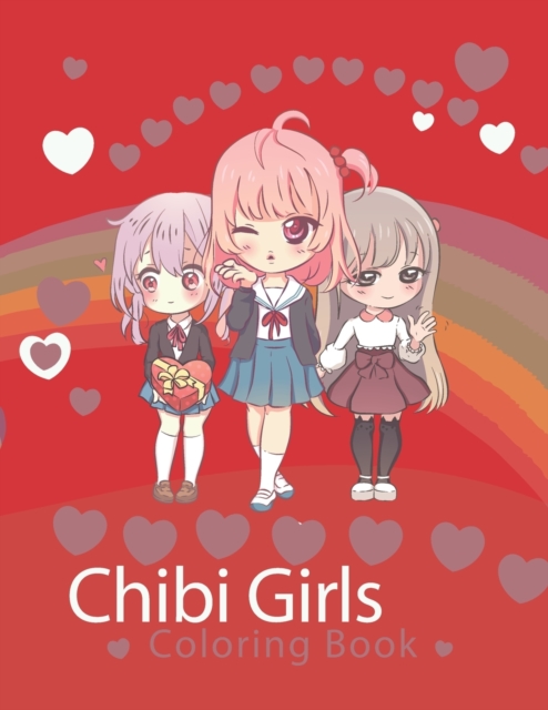 chibi girls coloring book for teens