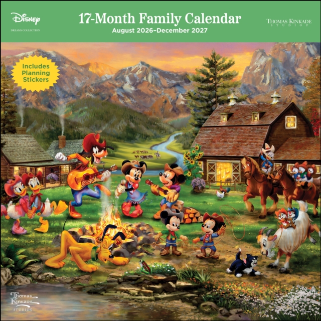 Disney Dreams by Thomas Kinkade Studios 17-Month 2026-2027 Family Wall Calendar